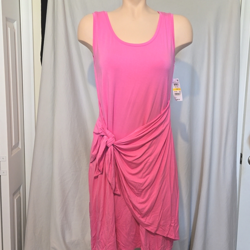 Pink tie front lightwaight dress,NEW